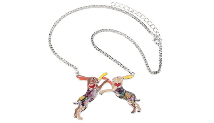 Bonsny Statement Metal Alloy Animal Rabbit Hares Choker Necklace Chain Collar Pendant 2016 Fashion New Enamel Jewelry Women 6 Bonsny Statement Metal Alloy Animal Rabbit Hares Choker Necklace Chain Collar Pendant 2016 Fashion New Enamel Jewelry Women 6