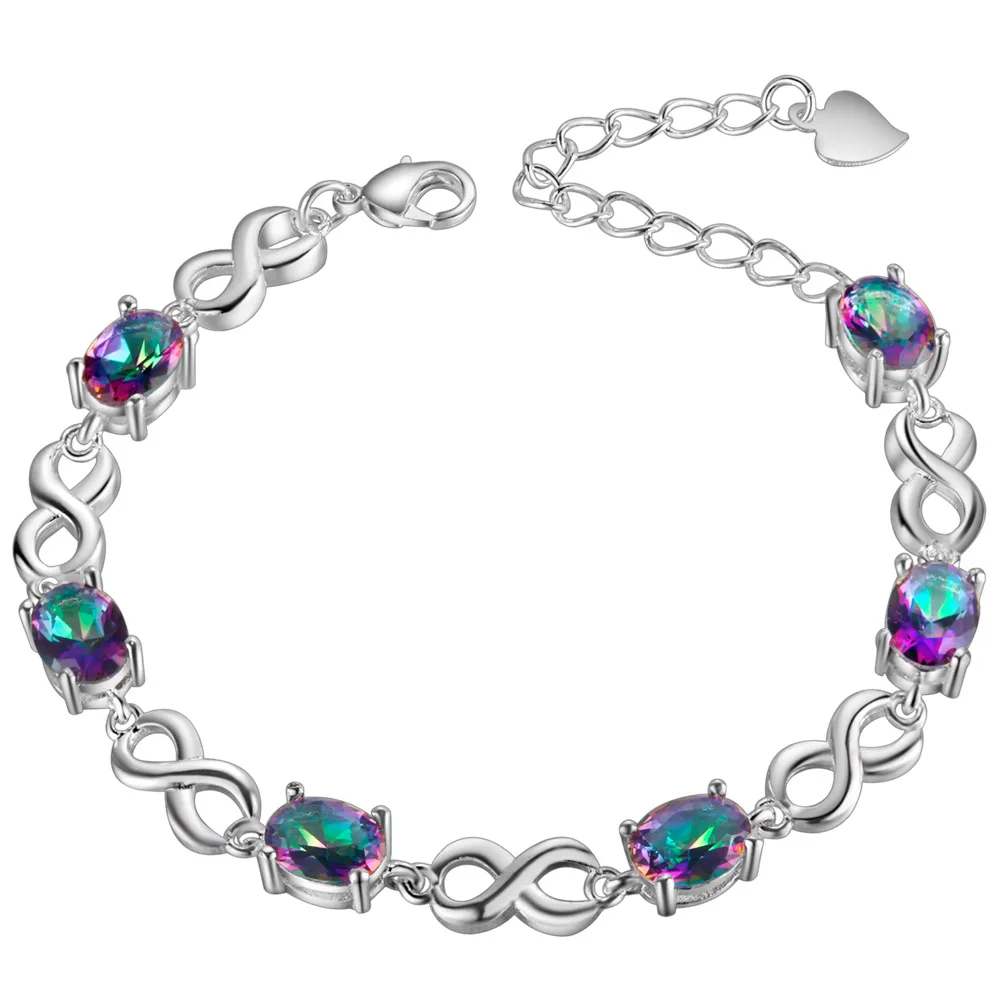 New Fashion Jewelry For Women Simple Design Crystal Bracelets Party Best Friend Gift Bracelet Silver Plated | Украшения и