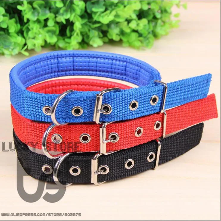 

Regulated 32-42cm Length Dual Layer Super Comfort Foam Cotton Nylon Strap Pet Collar for Small and Big Dogs Collars arnes perro
