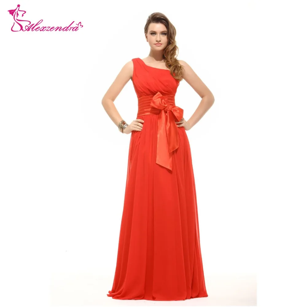 Alexzendra A Line Chiffon One Shoulder Bridesmaid Dress for Wedding