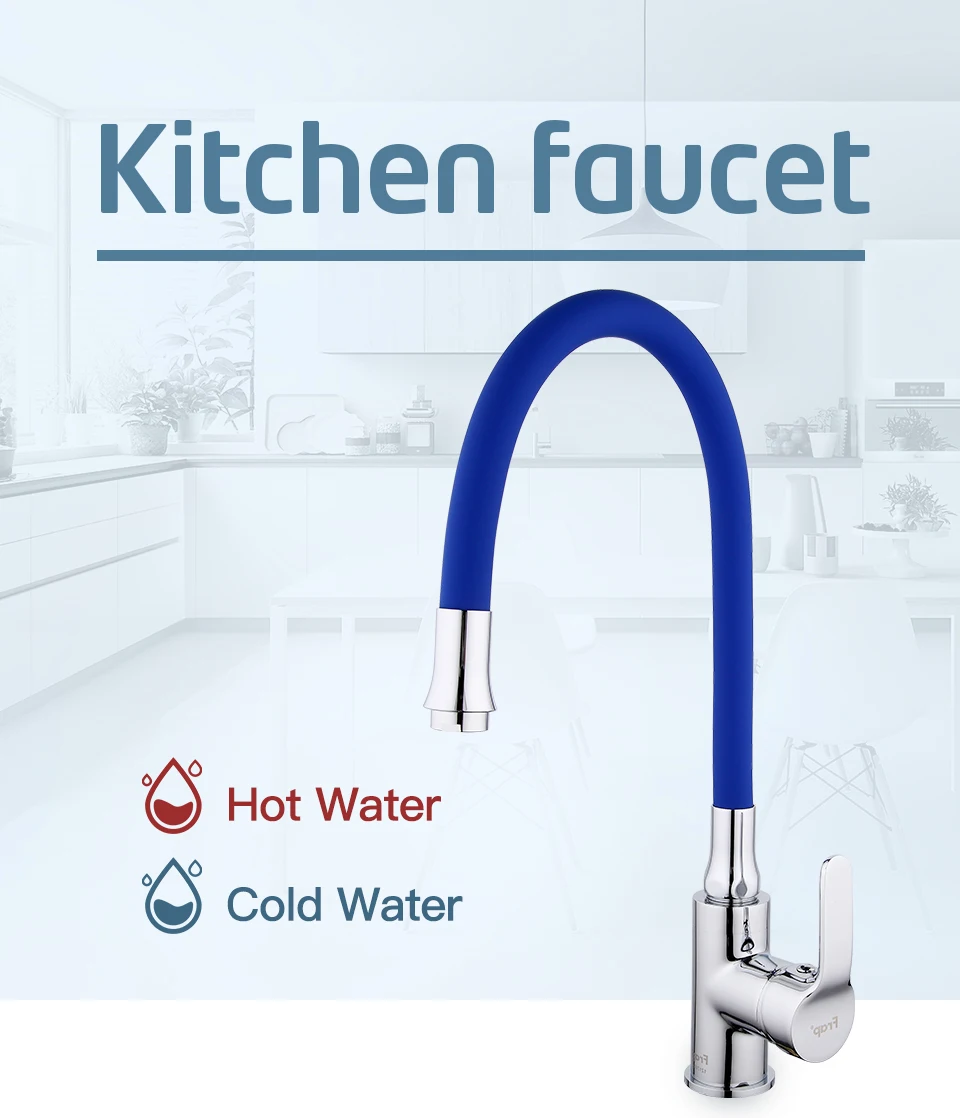 Frap Silica Gel Nose Any Direction Rotating 360 Degree Torneira Para Cozinha Cold and Hot Water Mixer Single Handle Tap F4353