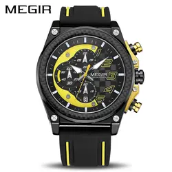 Креативный хронограф megir спортивные часы мужские силиконовые армейские военные наручные часы Мужские часы лучший бренд класса люкс Relogio
