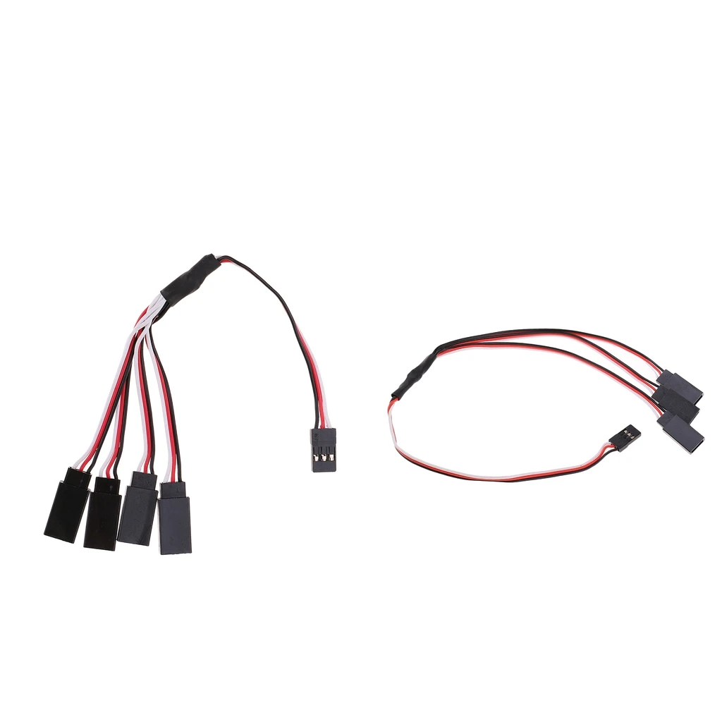 300mm 3-Way + 150mm 4-Way Servo Extension Y Splitter Cable Wire for Futaba