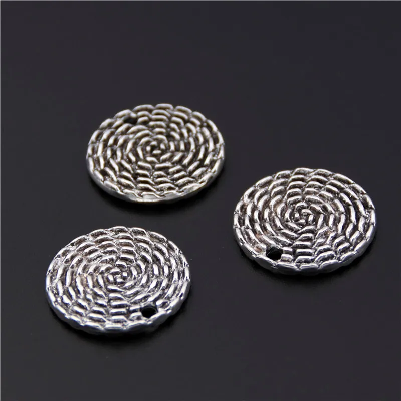 

5pcs Antique Silver Circle Shaped Round Charm Pendant Jewelry Finding A2461