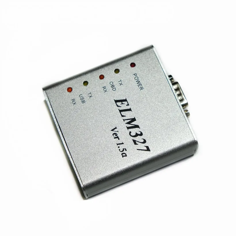 10 шт./лот DHL Бесплатная доставка ELM327 V1.5 Металл Алюминий OBD2 USB Металл Интерфейс читателя кода сканер инструмент диагностики авто