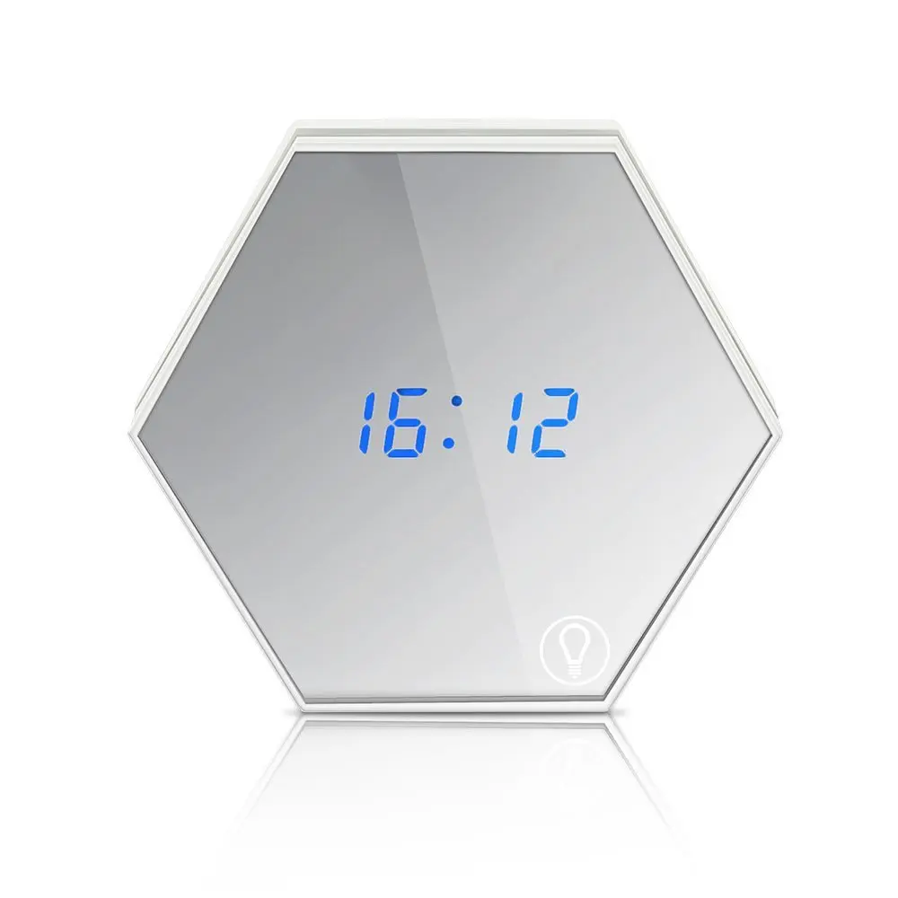 

2016 New Arrival Wall Mountable Led Digital Alarm Clock with Multiple Alarms Calendar Thermometer Nightlight Silent Non Ticking