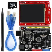 2.2 inch TFT LCD Display module Touch Screen Shield + UNO R3 Kit with USB cable / TF Card / Pen for Arduino UNO R3/ Mega 2560