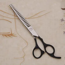 7 дюймов черная ручка для рисования истончение ножницы для стрижки волос Профессиональный парикмахерский стиль зубы акулы 30% Истончение