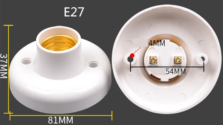 Цоколь E27 с отверстием для провода B22 разъем самоблокирующийся E14 держатель лампы люстра лампа энергосберегающий светильник - Цвет: E27