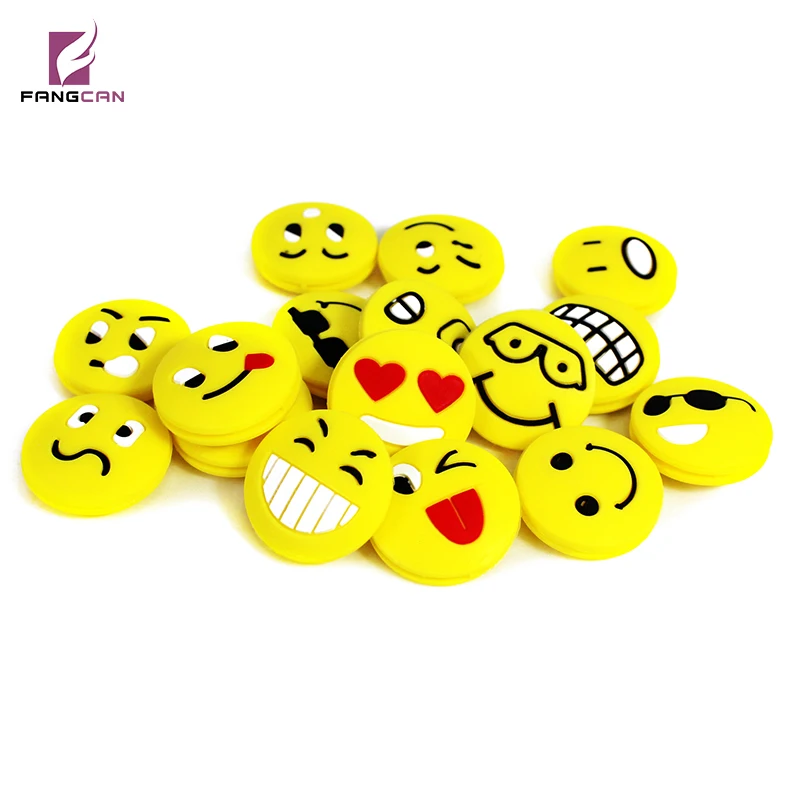 

6pcs/pack FANGCAN Squash Racket Vibration Dampener Cute Faces Expression Non-toxic silicon Shock Absorption Vibration Dampener