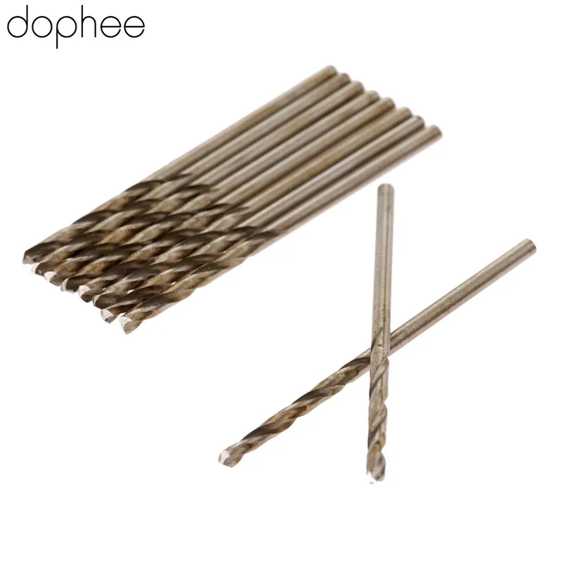 dophee 10Pcs Twist Drill Bits HSS Drill Bit 1.5/1.6/1.7/1.8/1.9mm Micro Straight Shank Drilling Electric Drills Woodworking Tool