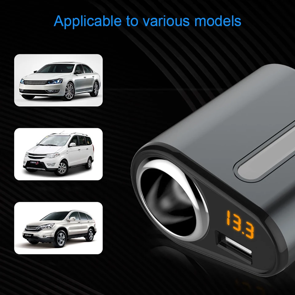 Cunymagos Quick Charge 5V 3.1A 3 Ports USB Car Charger For iPhone Samsung 12V-24V Car Cigarette Lighter Socket Adapter Charger (6)
