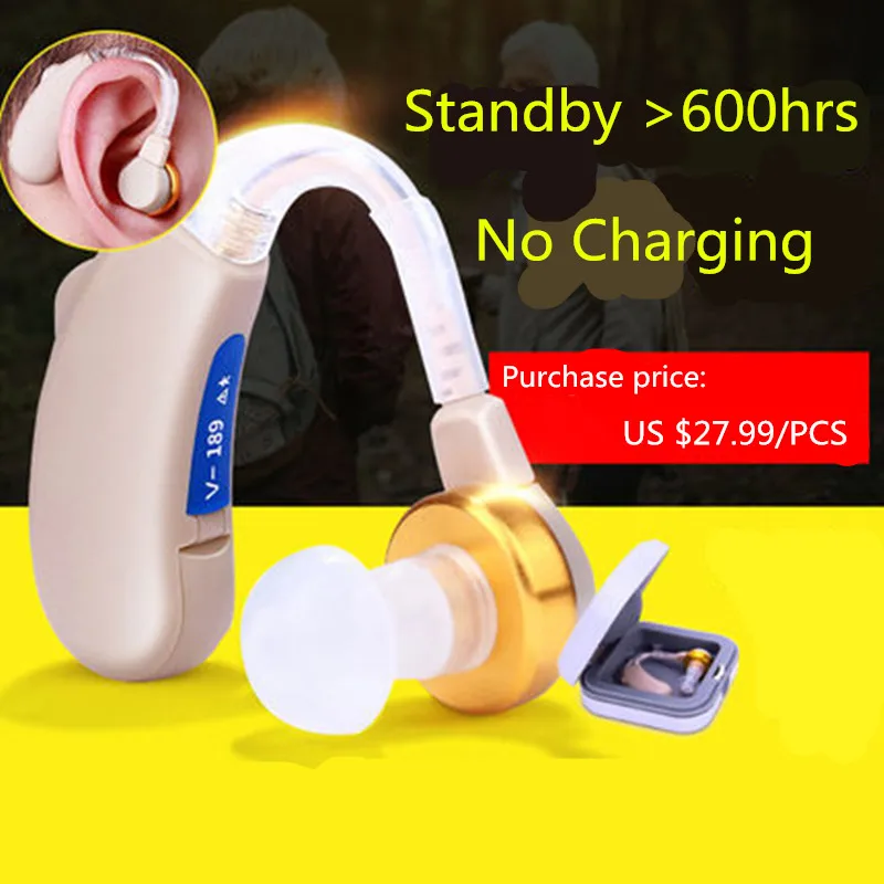 

Elderly Listening Device Digital Chip Hearing Aids Mini Hearing aid Sound Enhancing Behind ear Amplifier Long time use S-288