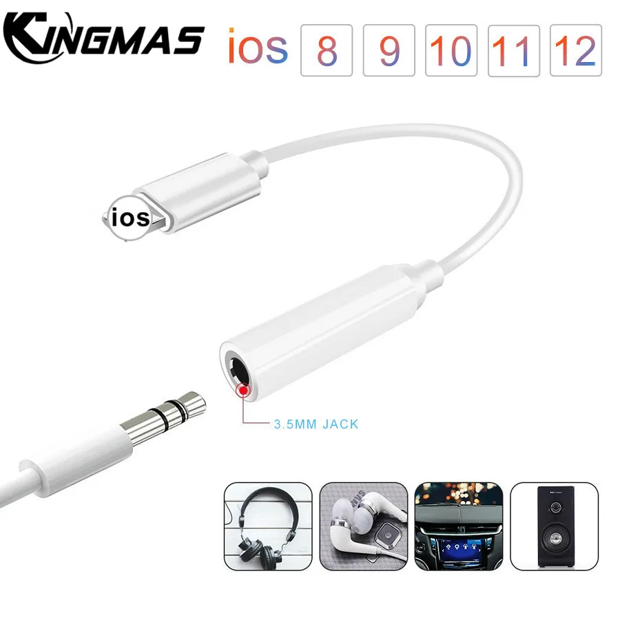 

Music Headphone Adapter For iPhone 6 6s 7 8 PLUS X XS XR IOS AUX Adapter For Lightning Female To 3.5mm Male Adapters Jack Cable