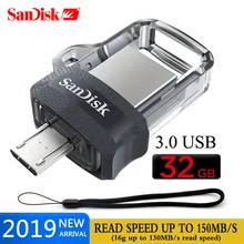Sandisk USB флеш-накопитель 32 Гб 64 Гб 16 Гб 128 Гб двойной OTG флеш-накопитель Высокая скорость памяти U диск Micro USB3.0 карта sdd3 для телефона или ПК