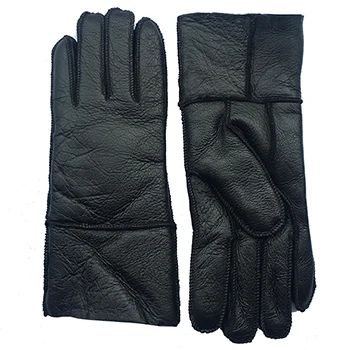 Женские зимние кожаные перчатки с натуральным мехом, новые теплые перчатки для женщин, женские перчатки из натуральной кожи, варежки, утепленные модные уличные перчатки G56 - Цвет: Black