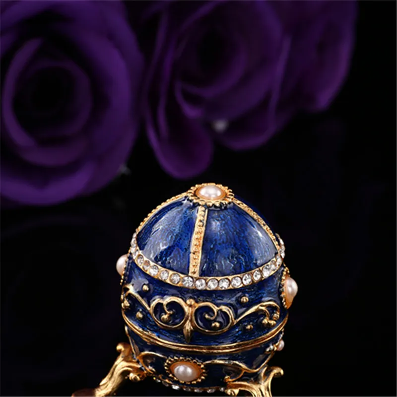 Qifu горячая Распродажа маленькая синяя коробка для яиц faberge|Упаковка и стойки