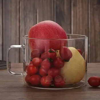

1300ml Household Glass Bowl - Transparent Salad Bowl - Heat-Resistant Lid Soaked Bowl Innovative Microwave Bowl