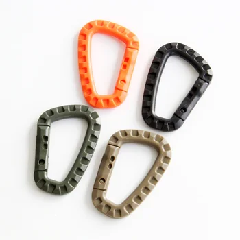 

4pcs Tactical Carabiner Keychain Hard Polymer D Rings Light Weight Spring Snap Gear Clip Utility Hooks Backpack Hanging Buckle