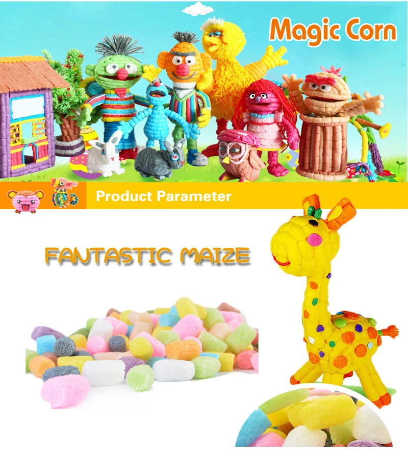 1280 шт крахмал Miou дети красочные строительные блоки Волшебная Кукуруза Пластилин детская самодельная игрушка интеллектуальные Обучающие игрушки