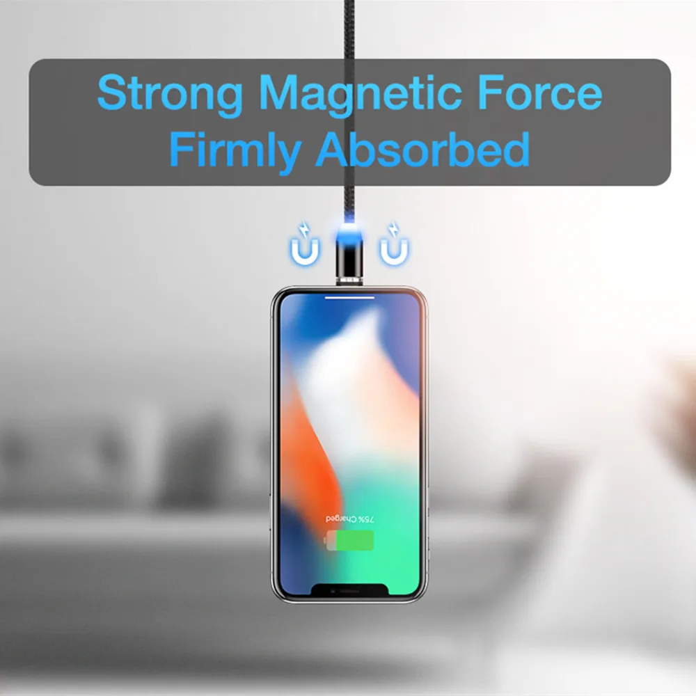 Кабель для быстрой зарядки iPhone Samsung 2A Магнитный зарядный кабель Micro USB Type C
