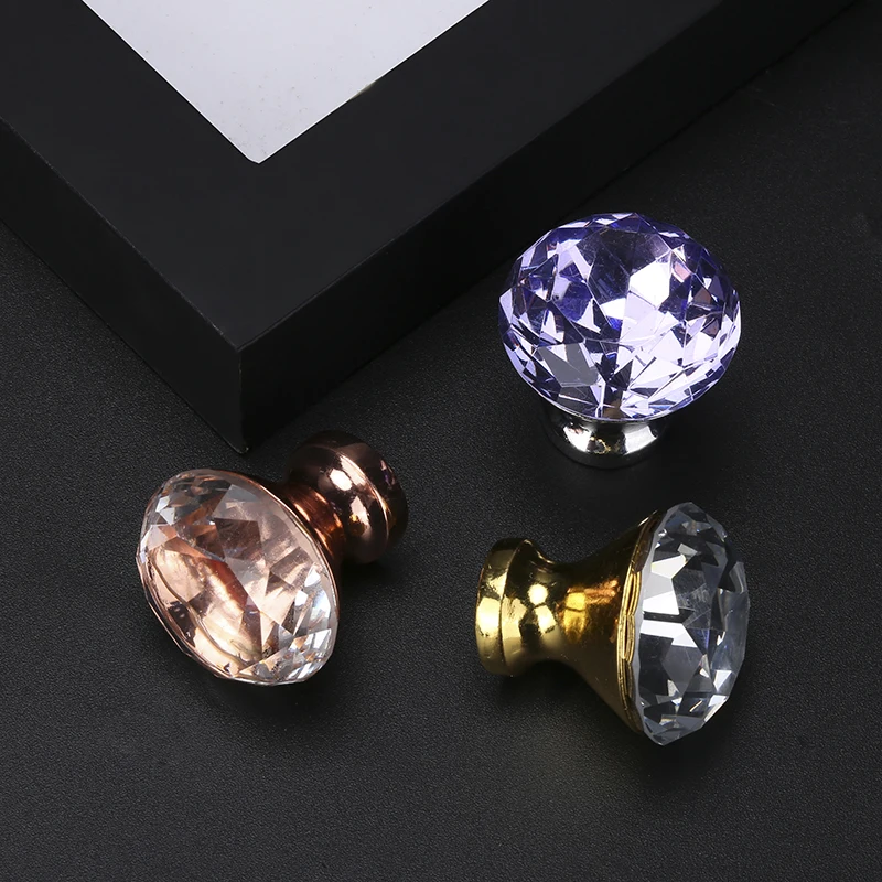 Diamond Crystal Glass Knobs Cupboard Pulls Drawer Knobs  (10)
