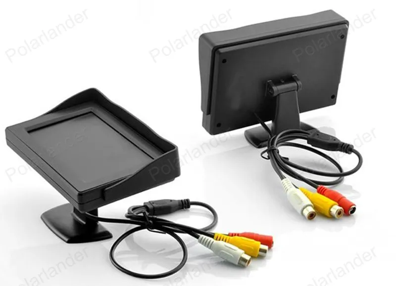 4.3 inch LCD 2 ch video input Car Monitor support car DVD player with 4 LED Waterproof night vision reverse parking camera