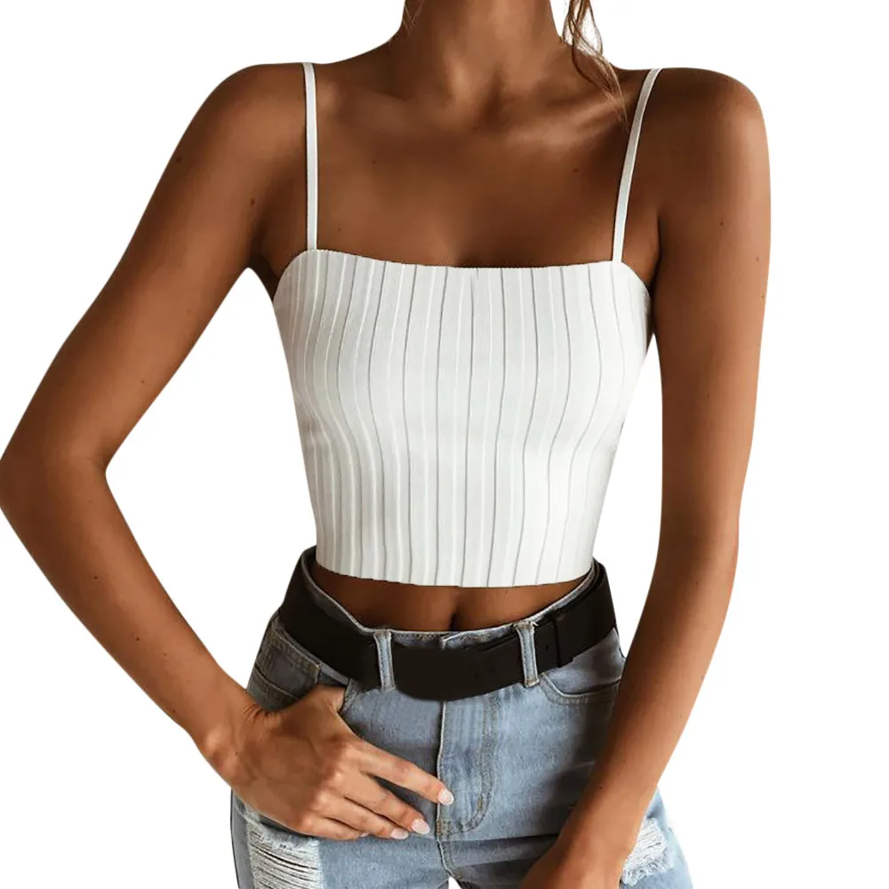 

MUQGEW Sexy Tank Top 2019 Women Fashion Spaghetti Strap Crop Top Off Shoulder Tanks Summer Camis Women cropped Clothes feminino