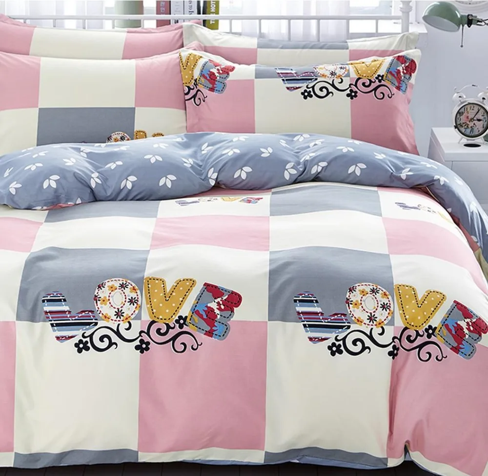 

Free shipping love 4pcs Contracted 2 bedding textile quilt covered 4 times cover 1.5 m grinding Mao Chun color single shee