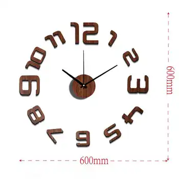 

wall clock modern design wanduhr wandklok relojes pared self adhesive home decor pared relogio parede watch Pointer + digital