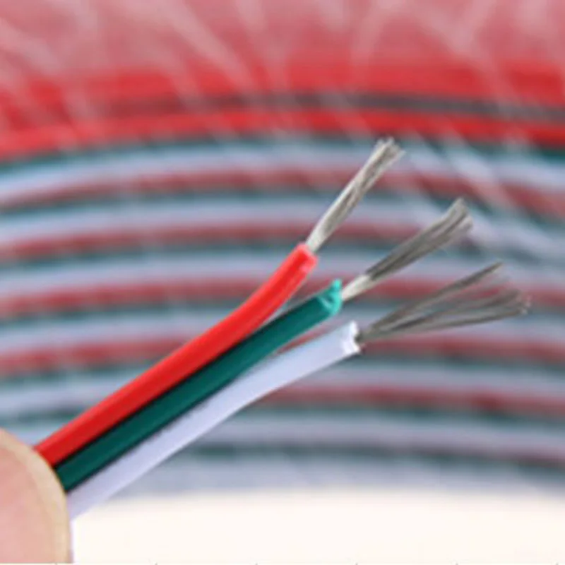 10 м/лот луженая медная проволока 22 AWG 3 pin RGB кабель ПВХ изолированный awg провод