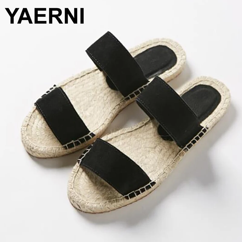 

YAERNI 2019 New Fashion Ethnic Casual Espadrilles Flat New Women Spring Slip on Fishermen Hemp Rope Shoes C315