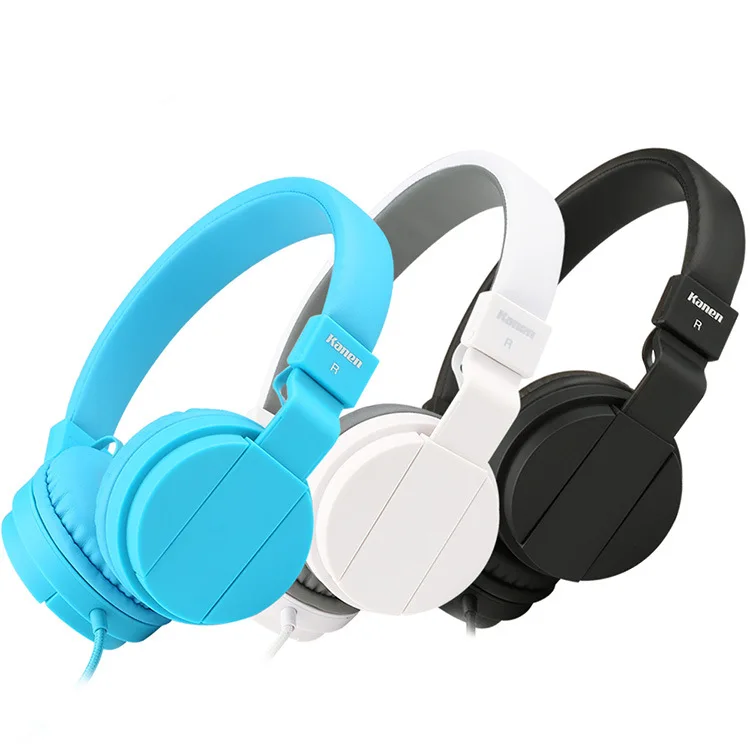 

Kanen Wired Stereo Lightweight Foldable Headphones Adjustable Headband Headsets with Microphone for Smartphones Iphone