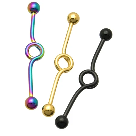 barbell jewelry body 5mm titanium plated gauge circle industrial steel twinning drill