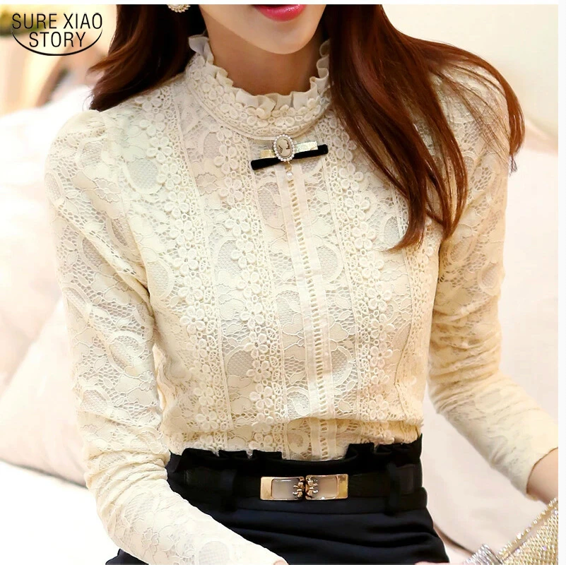 

2018 New Hot women tops Women Clothing fashion Blusas Femininas Blouses & Shirts Fleece Women Crochet Blouse Lace Shirt 999