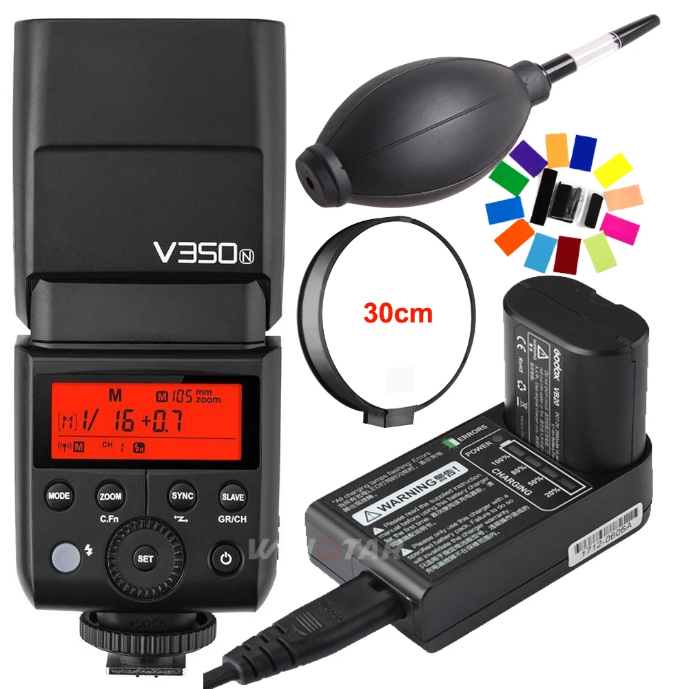

Godox V350N Mini Flash TTL HSS 1/8000s 2.4G X System Built-in 2000mAh Li-ion Battery Camera Speedlite Flash for Nikon Camera