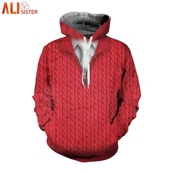 

Alisister Plus Size Fake 2 Pieces Hoodies Sweatshirt Men Women 3d Print Funny Tracksuit Casual Pullover Outfits Tops DropShip