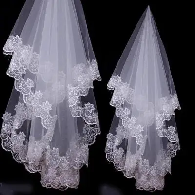 

LYG#Bridal Veils Lace Edge Leng 150cm