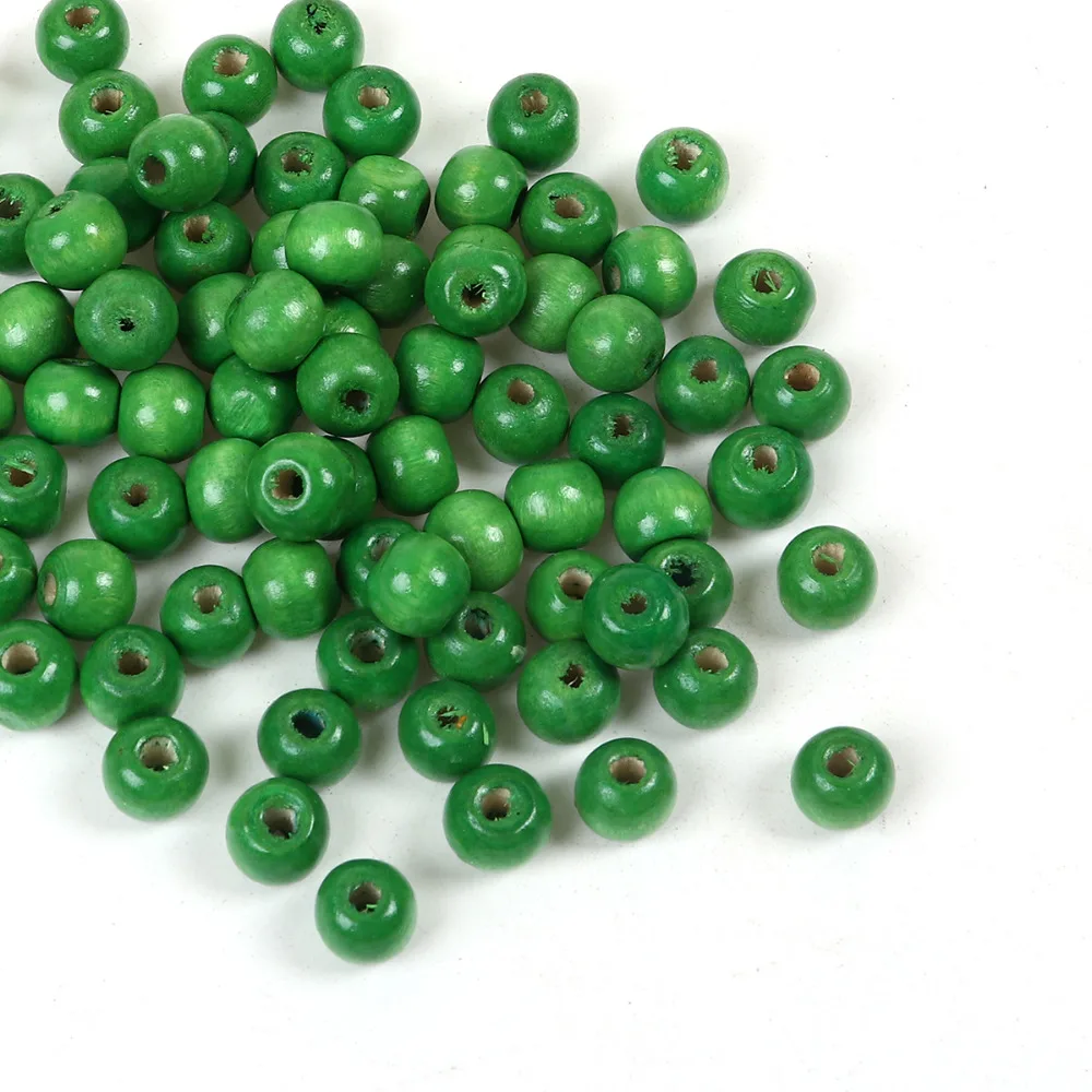 

Doreen Box hot- 200 Green Dyed Round Wood Spacer Beads 10x9mm (B13663)