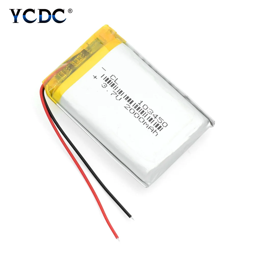 1/2/4 шт. 103450 3,7 V 2000MAH литий-полимерный аккумуляторная батарея для MP3 gps навигатор DVD рекордер гарнитура электронная камера