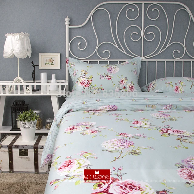 royal ikea style 100 cotton blue floral duvet cover bed sheet set ikea queen sheet set