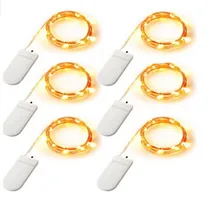 6 шт. Фея огни строки Батарея работает 7.2ft(2,2 м) 20 светодиодный s светодиодный Луна огни звездного света строки Медный провод для свадьбы