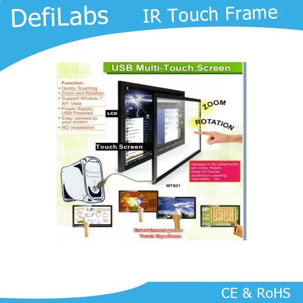 

DefiLabs On Sales! 10 real touch points 43" IR touch Screen Frame Panel support WIN , Mac, android etc OS