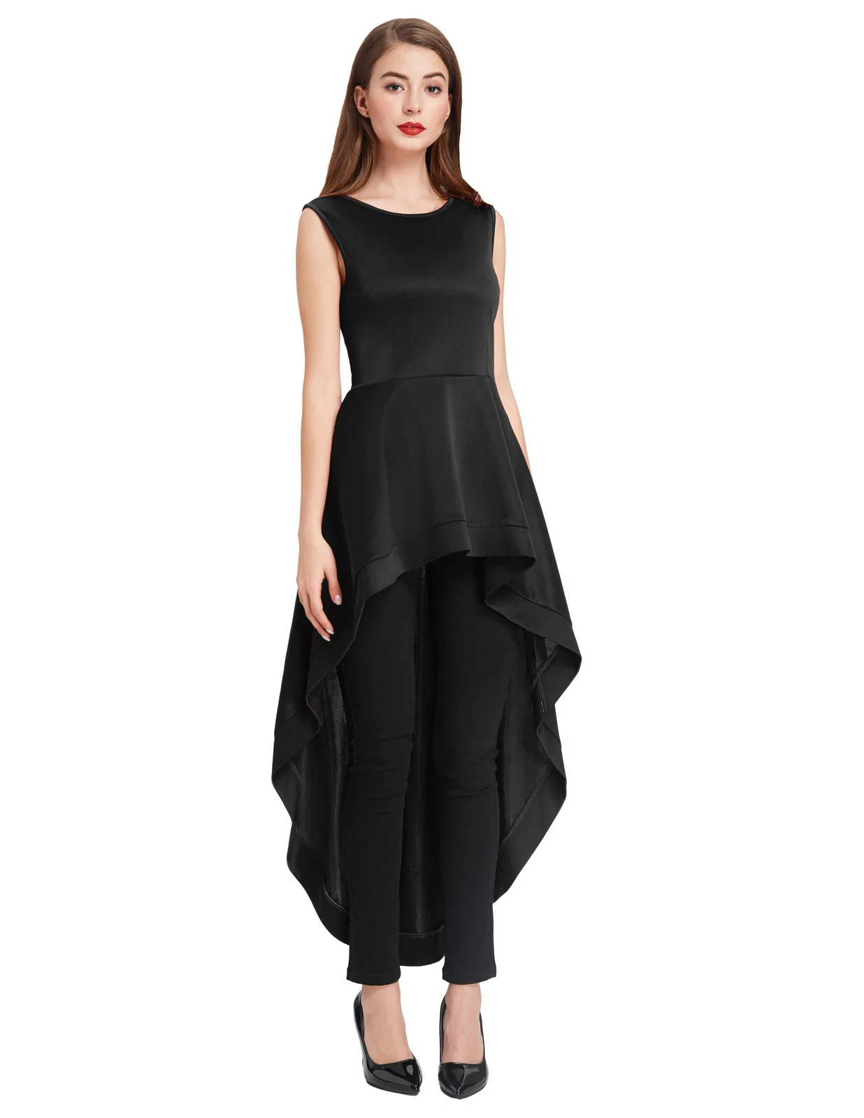Vintage Fashion Renda Gaun Tanpa Lengan A Line Musim Panas Musim Retro 90 S Antik Gaun Wanita Modis Seksi Tak Berlengan Asimetrik Irregular Hem Pesta Malam Wanita