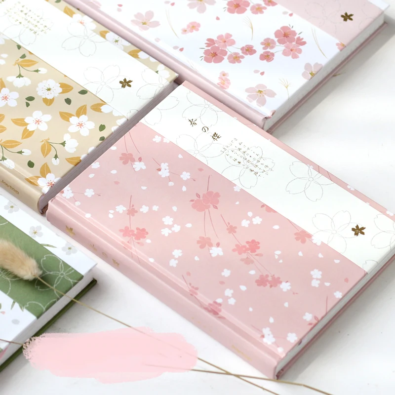 

Beautiful Sakura Notebook Color Paper Hardcover Diary Book Planner School Office Supplies Stationery