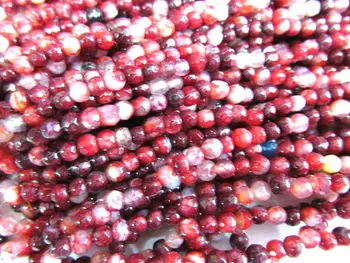 

5strands 4mm agate stone round ball faceted crimson red rainbow Semi Precious Gemstone Beads onyx beaded