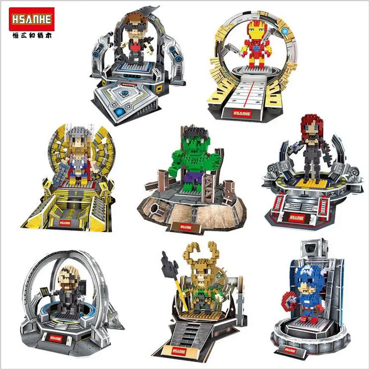 Hsanhe Mini Blocks Super Hero DIY Building Toys Na...