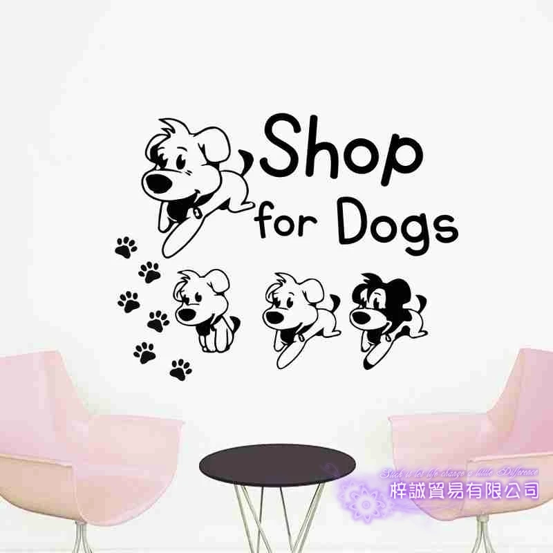 DCTAL Dog Grooming Salon Pet Shop Sticker Decal Posters Vinyl Wall Art Decals Parede Decor Mural Pet Shop Sticker