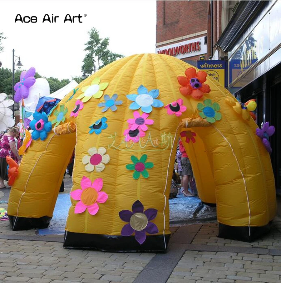 yellow with multi coloured detail_
