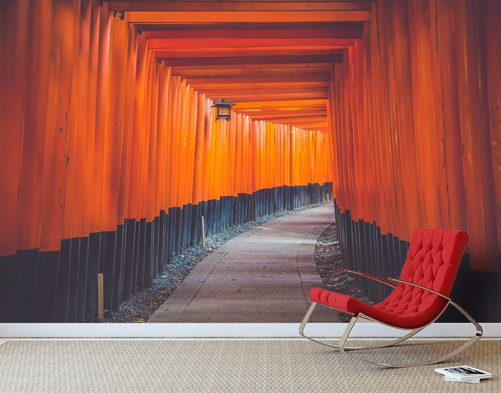 Настенная 3D фотография Fushimi Inari настенная Съемная бумага Детская самоклеящаяся
